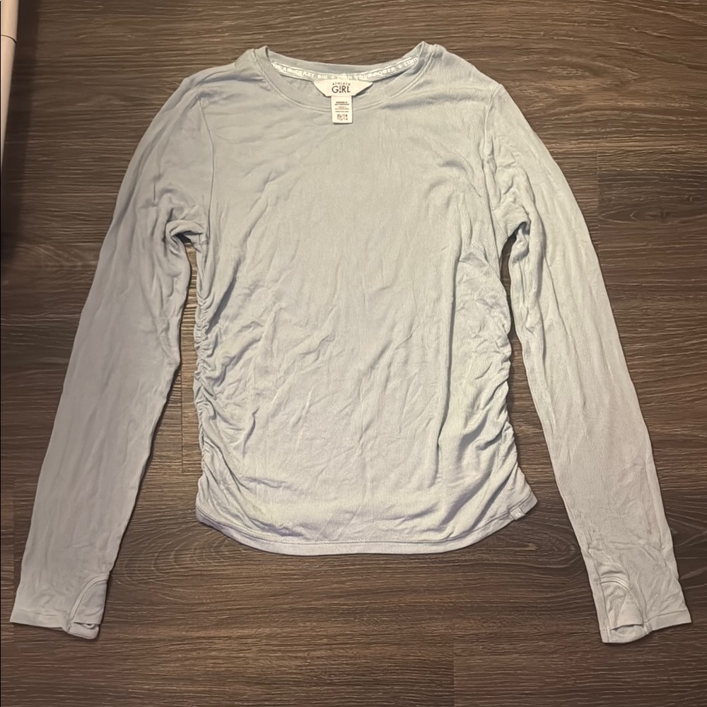 Athleta Girl Sky Blue Ribbed Top